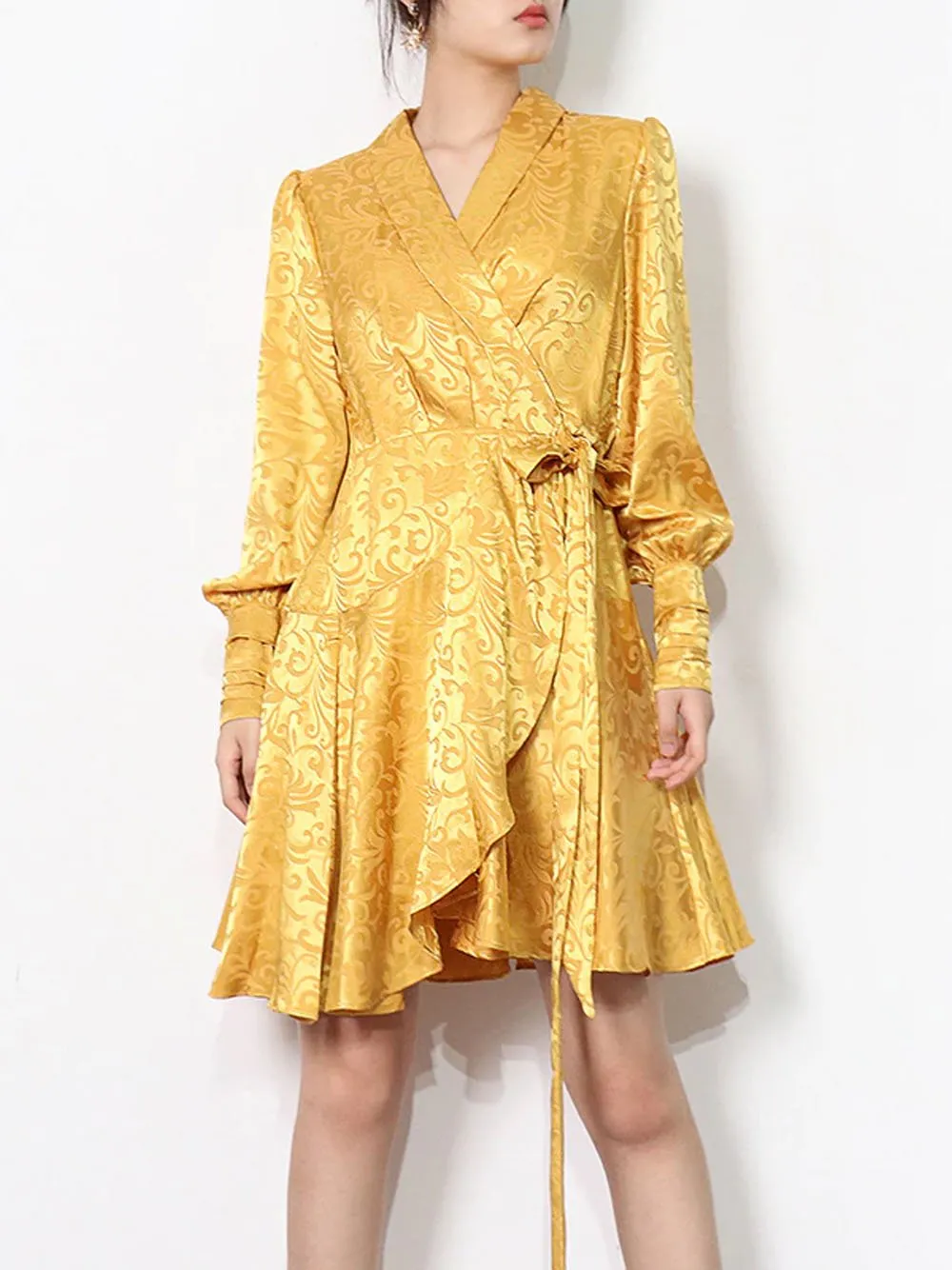 DONNA Wrapped Satin Mini Dress