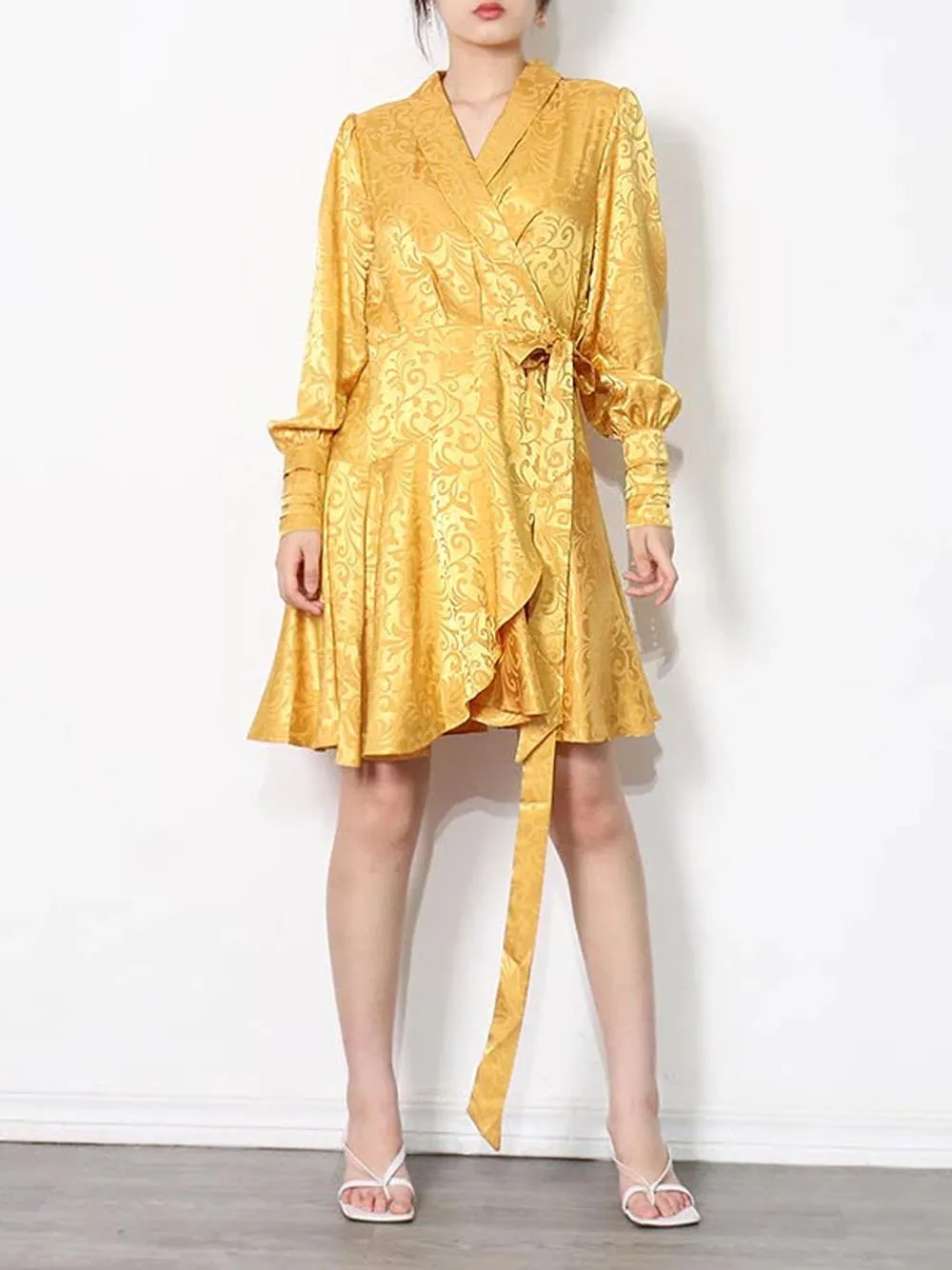 DONNA Wrapped Satin Mini Dress