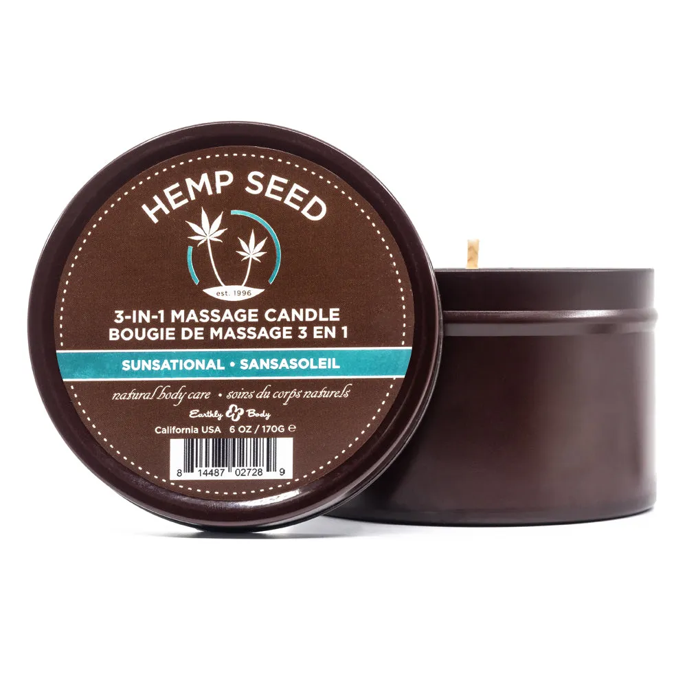 Earthly Body Hemp Seed 3-In-1 Massage Candle - Sunsational Scent