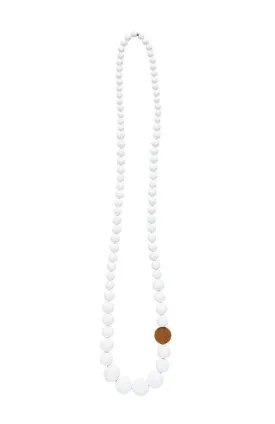 Elk Leather Graduate Resin Necklace - White