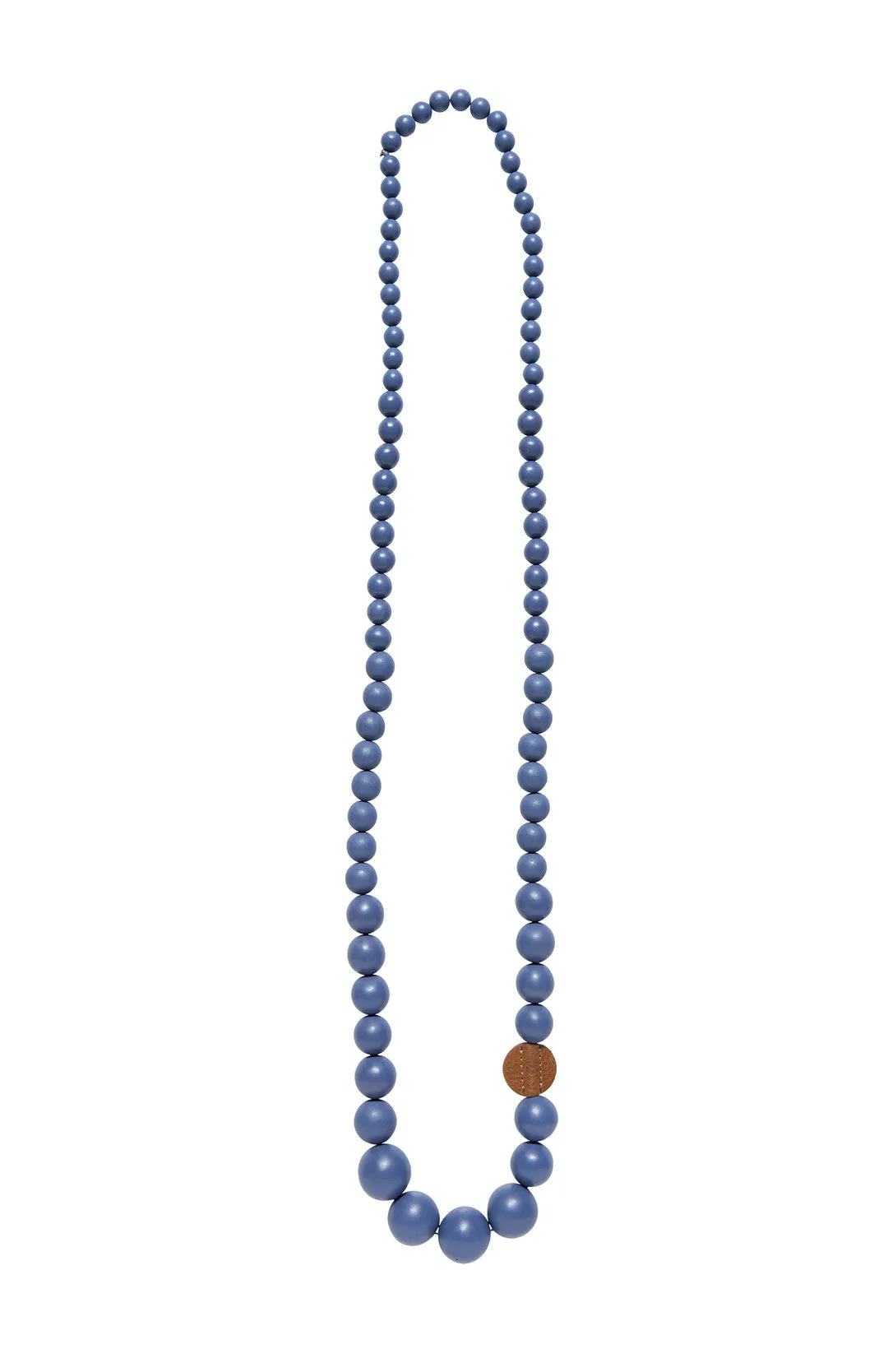 Elk Leather Graduate Resin Necklace - White