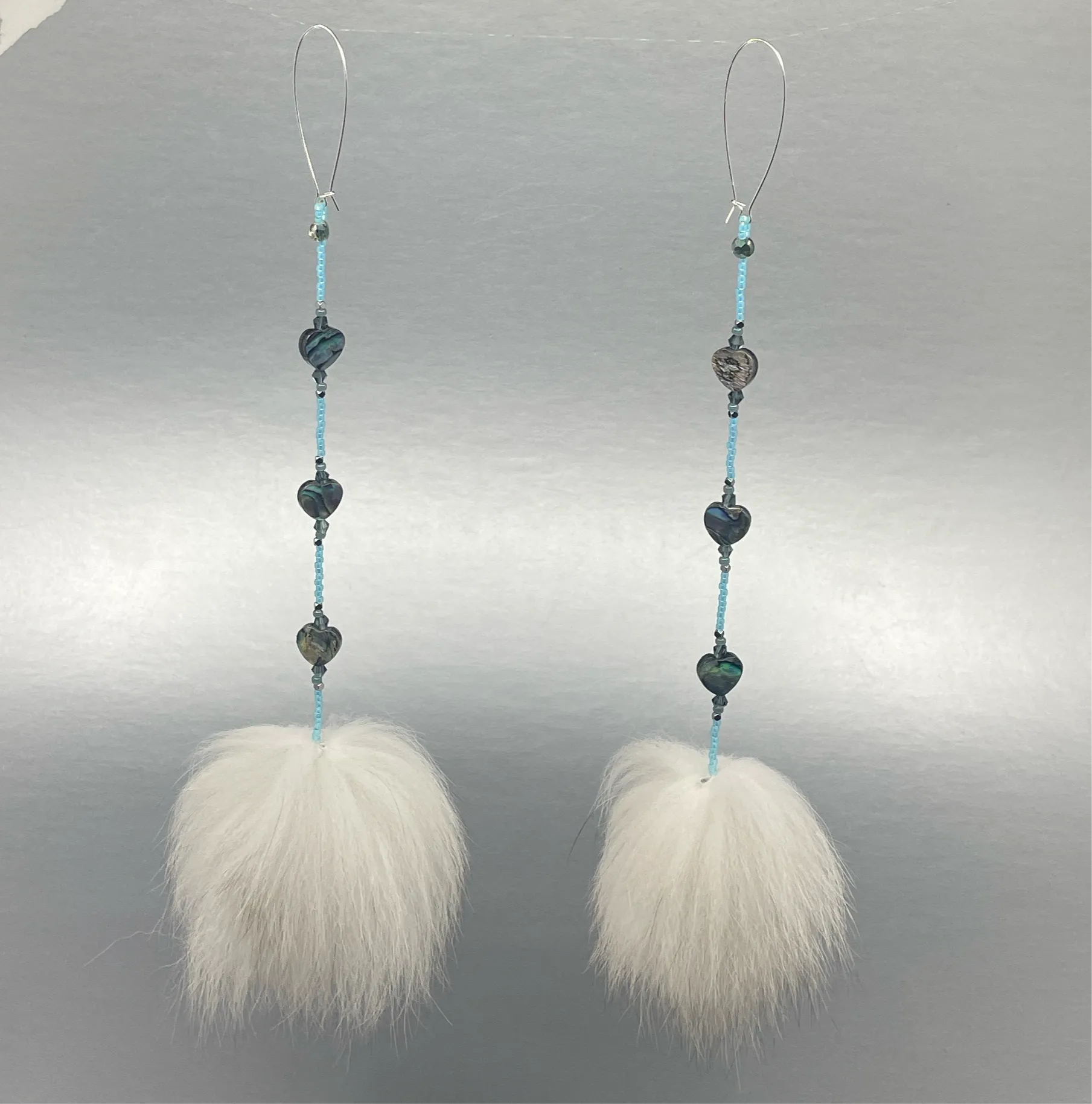 ER - Waska; Fox Drops, abalone, beads