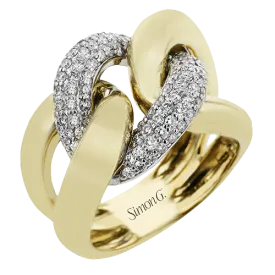 Fashion Ring In 18k Gold With Diamonds