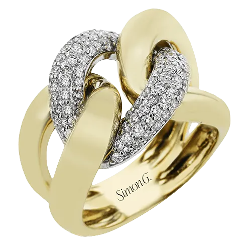 Fashion Ring In 18k Gold With Diamonds