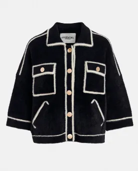 Galena Furry Knit Jacket BLACK