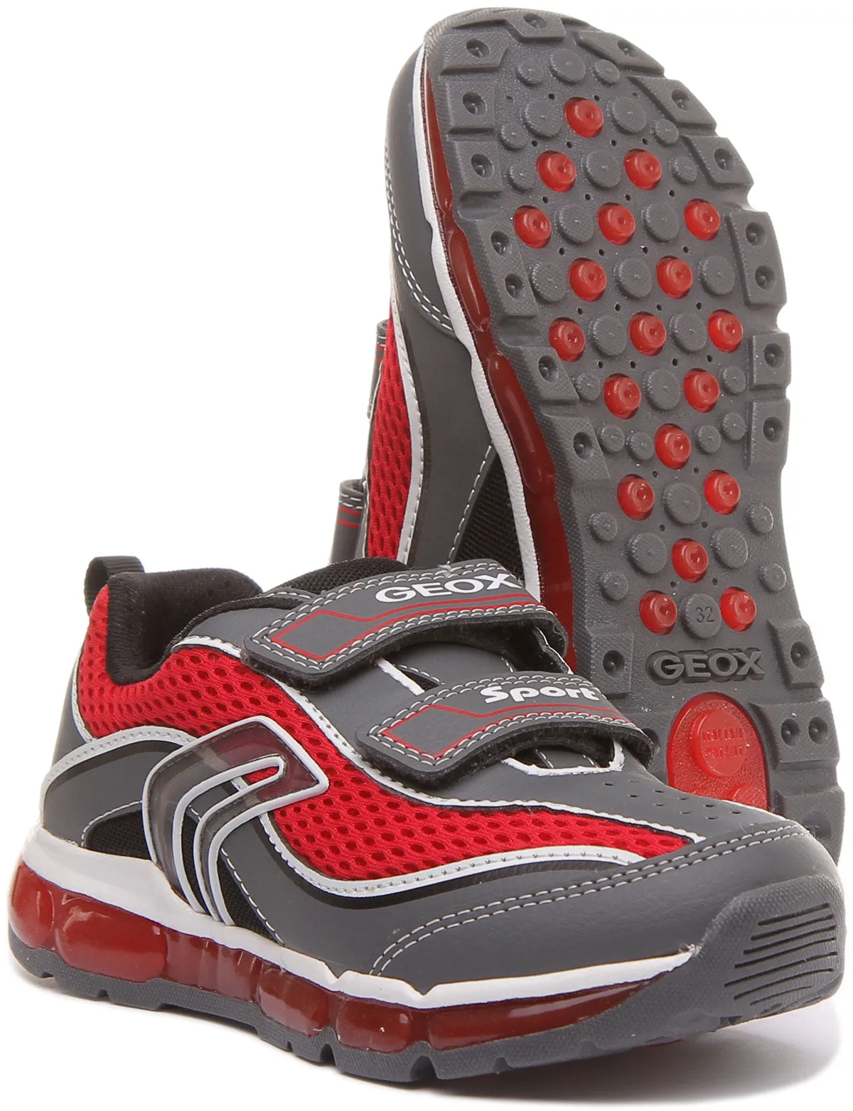 Geox J Android B.C In Grey Red For Kids