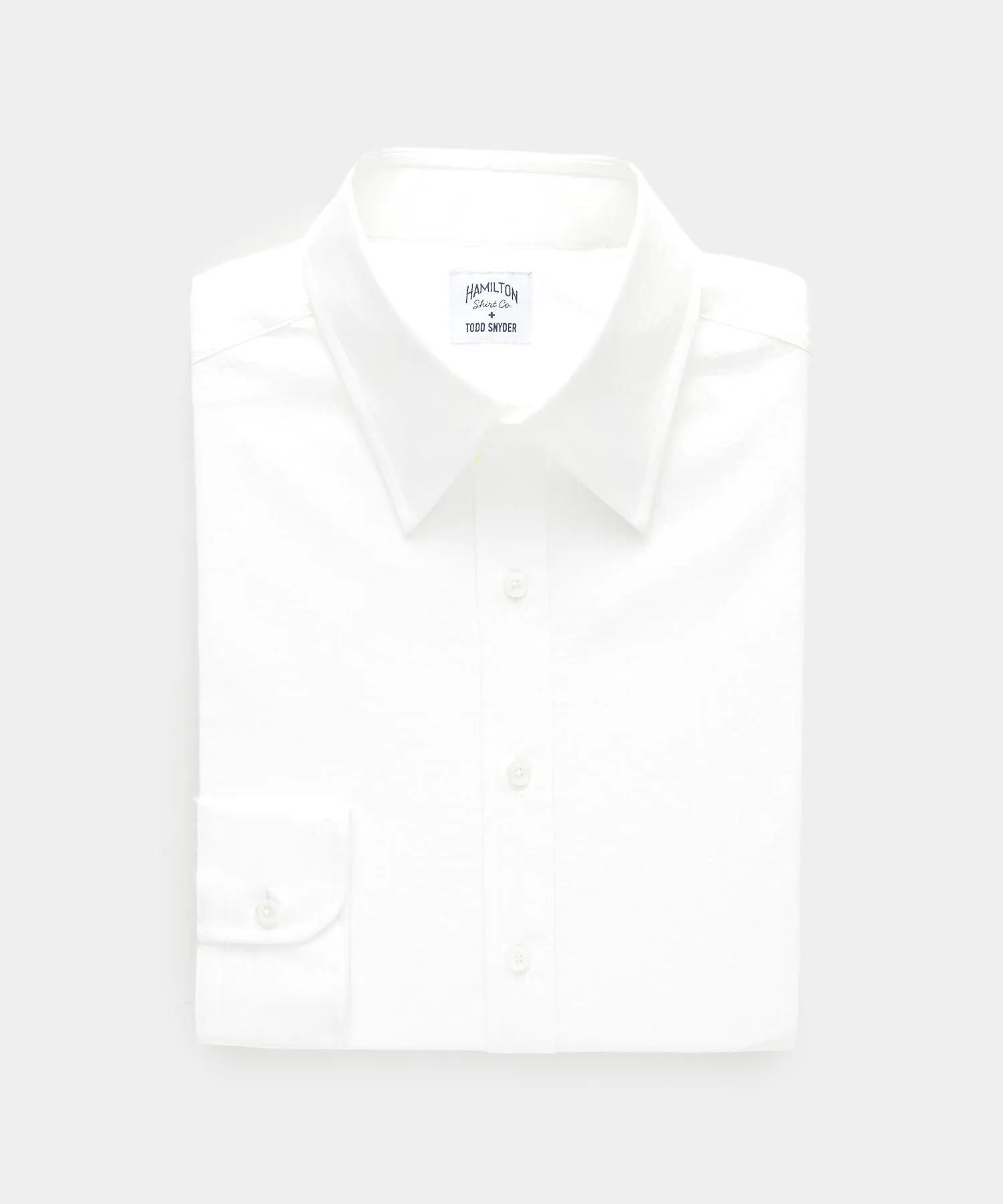 Hamilton   Todd Snyder Seersucker Long Point Collar Shirt in White