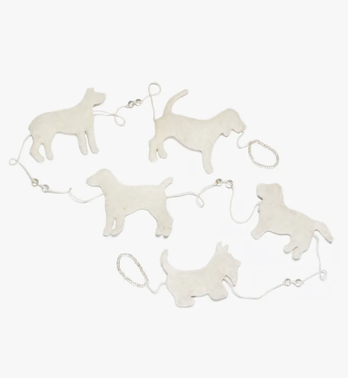 Handmade Dog Christmas Garland in Cream