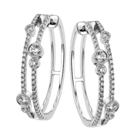 Hoop Earrings in 18k Gold with Diamonds