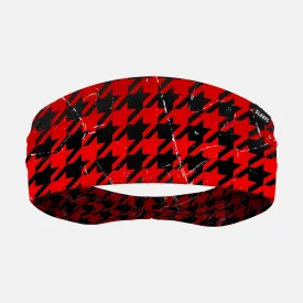 Houndstooth Red Double-Side Wide Headband