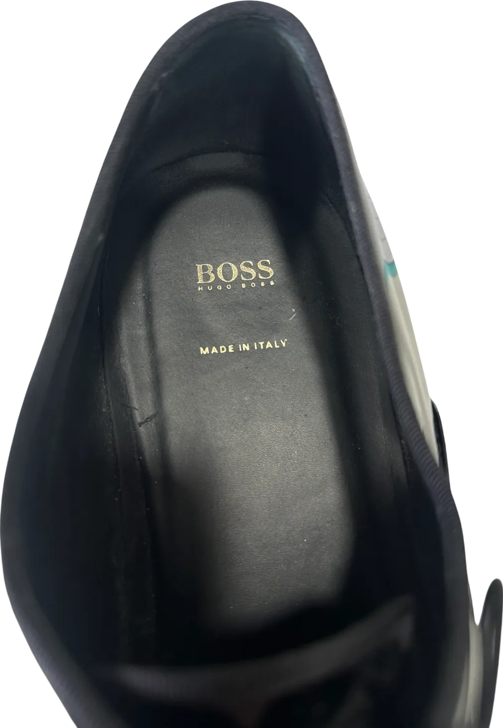 Hugo Boss Black Oxford Shoes In Patent Leather With Grosgrain Piping UK 9 EU 43 👞