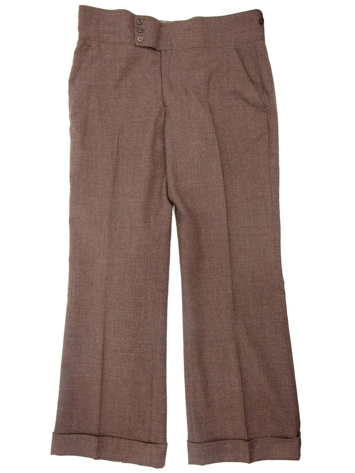 Iconic 1970s Patch Pocket Oxford Bag Trouser Suit