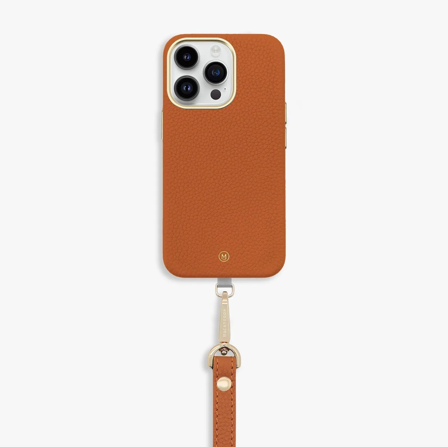 iPhone 14 Plus Leather Case with Wrist Leather Strap