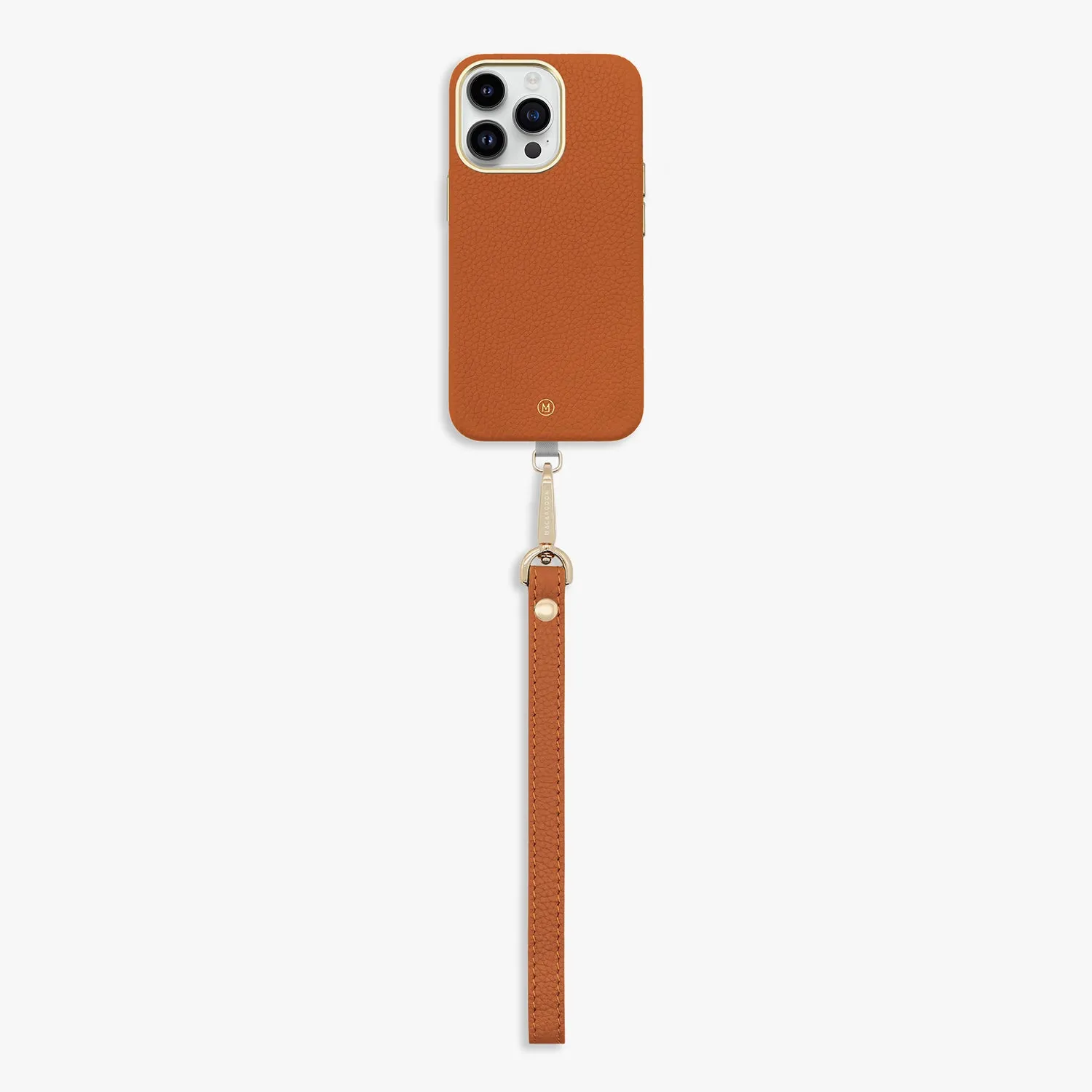 iPhone 16 Plus Leather MagSafe Case with Wrist Leather Strap