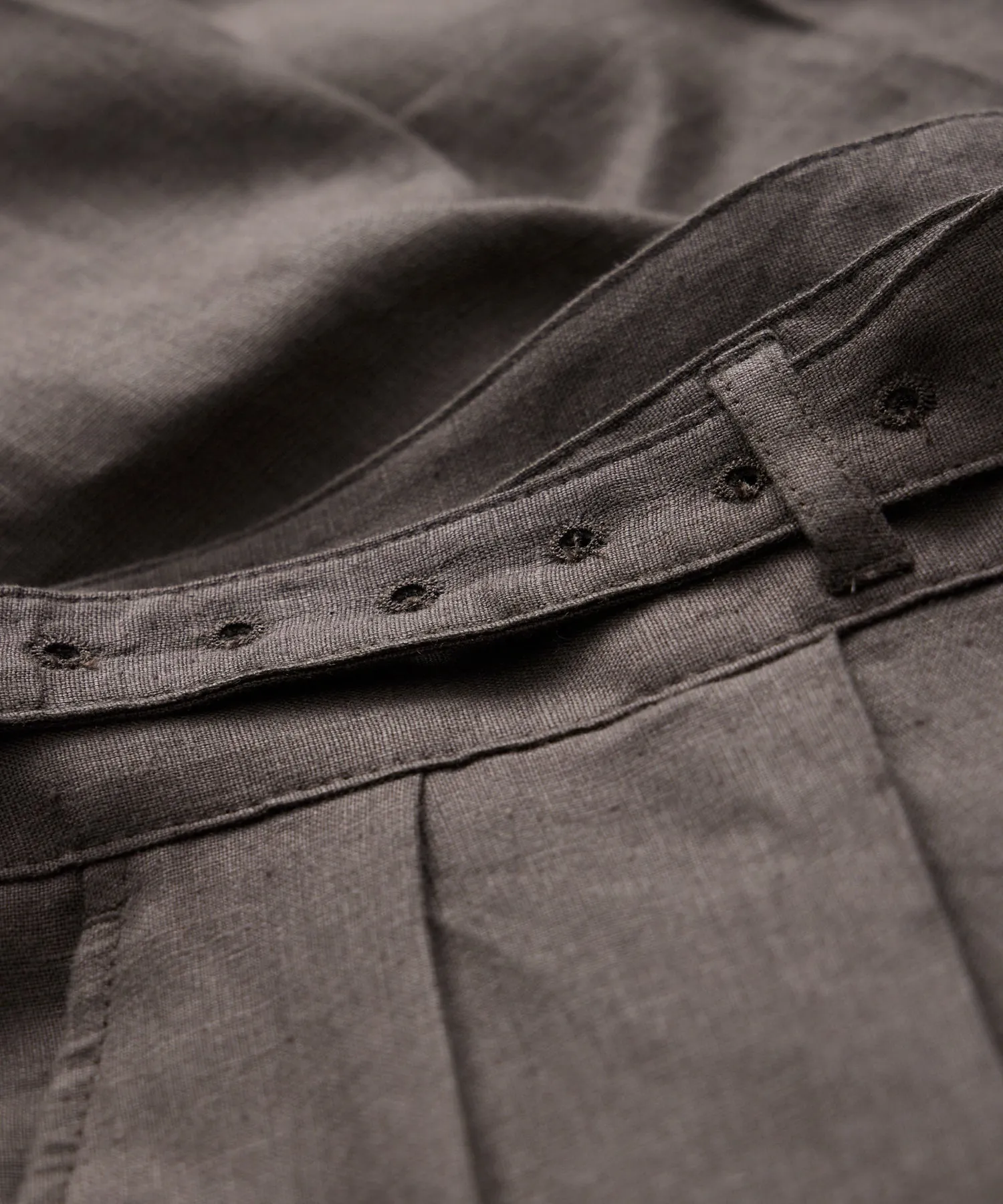 Dark Brown Irish Linen Gurkha Trousers