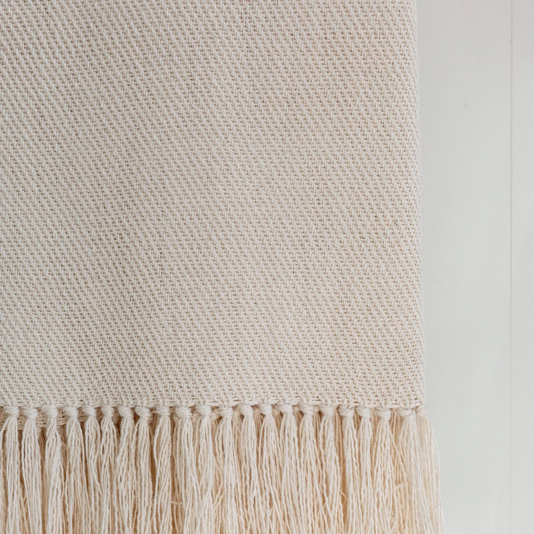 Ivory Handwoven Cotton Throw