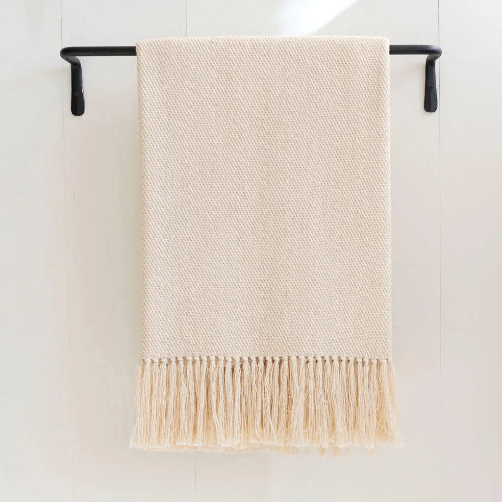 Ivory Handwoven Cotton Throw