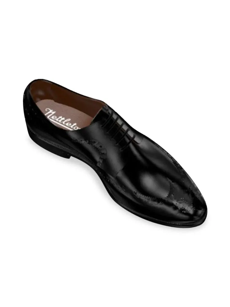 James Leather Nettleton Long Wing Dress Shoes, Black