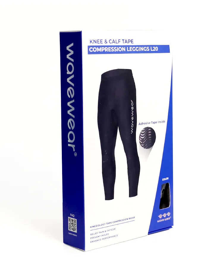 Knee & Calf Kinetic Tape Compression Leggings L20 Hetite (Double Knee Taping)