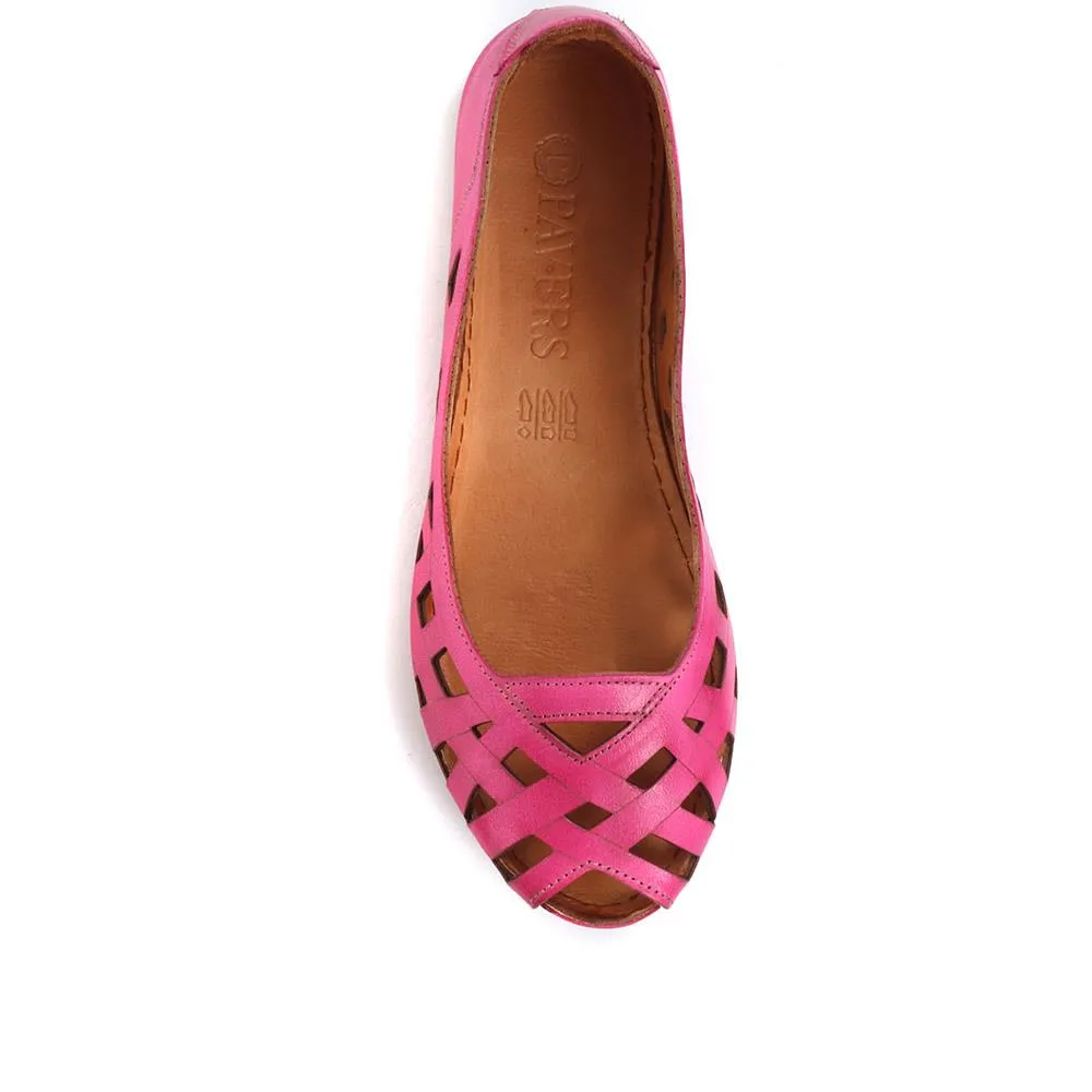 Leather Ballerina Pumps - KARY29015 / 315 056