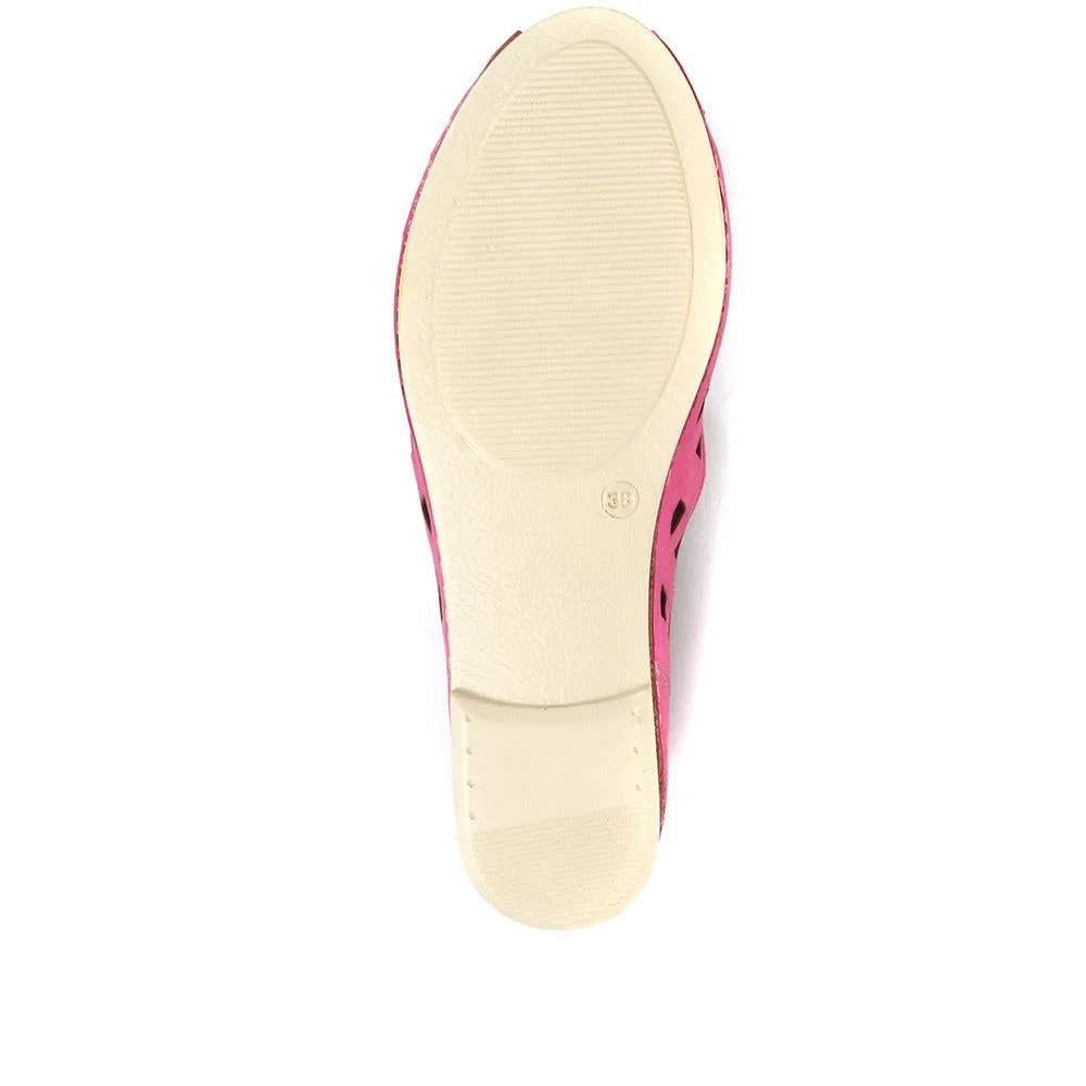 Leather Ballerina Pumps - KARY29015 / 315 056