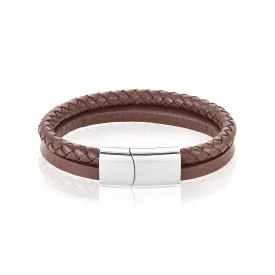 Leather Combo Bracelet silver