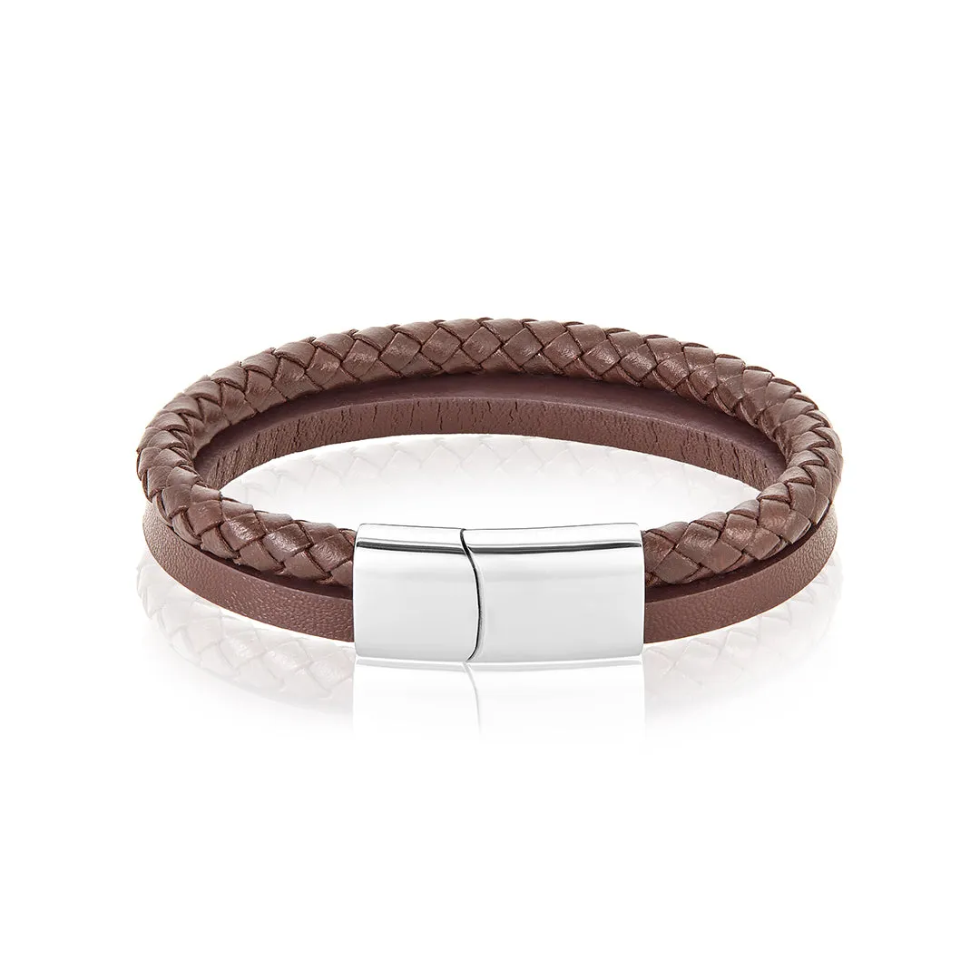 Leather Combo Bracelet silver