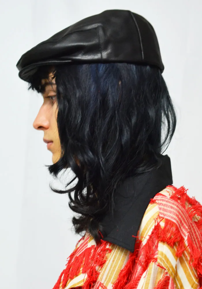 MAGLIANO MAXMAC06LF09 LEATHER ASCOT CAP BLACK