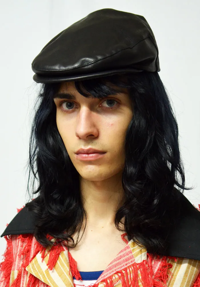 MAGLIANO MAXMAC06LF09 LEATHER ASCOT CAP BLACK