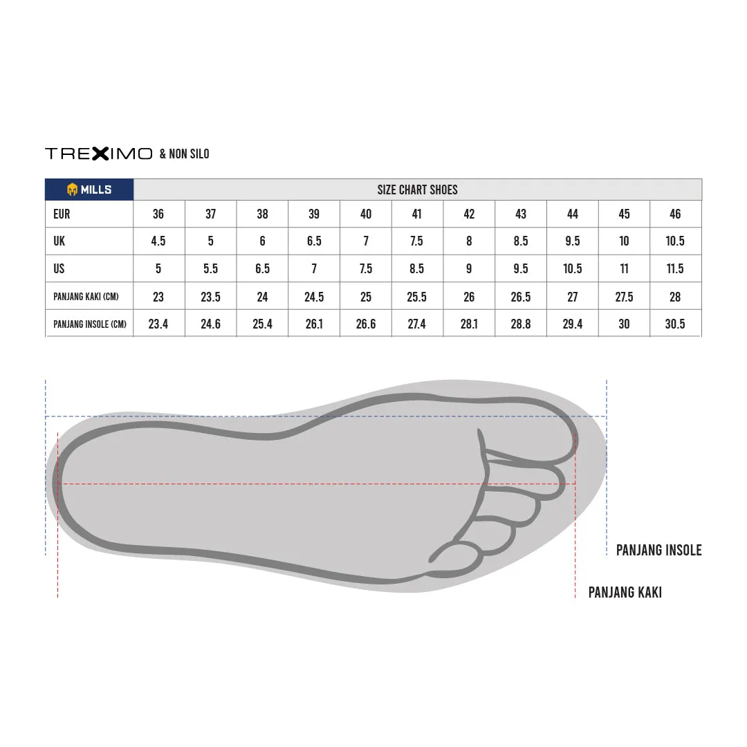 Mills Sepatu Lari Running Shoes Treximo Saga V2 Black / Gum 9101205