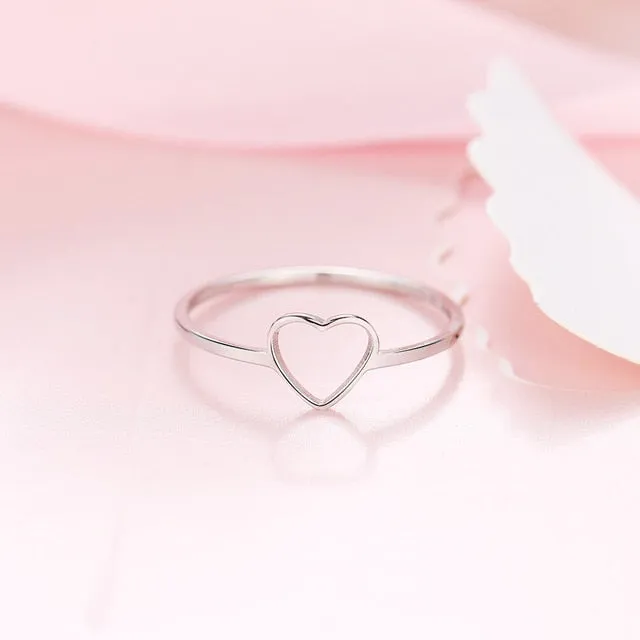 New Fashion Gold Color Heart Shaped Wedding Rings