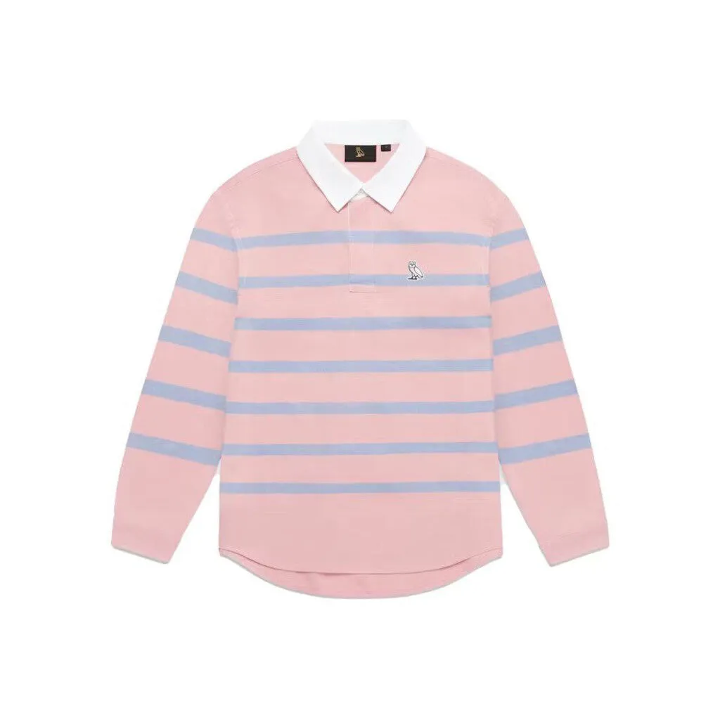 OVO Striped Oxford Rugby Jersey 'Pink Blue'