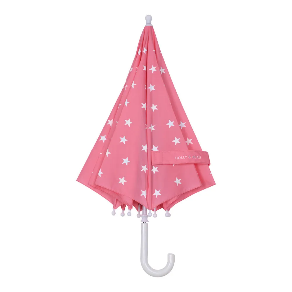 Pink Star Color Changing Kids Umbrella