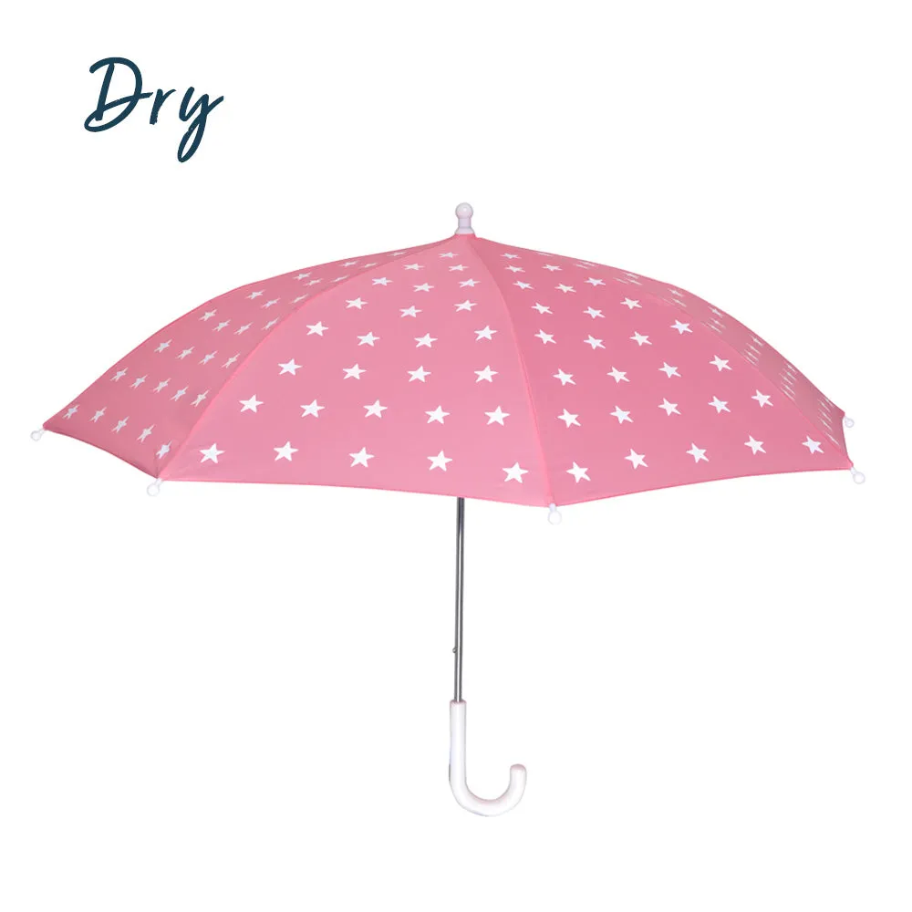 Pink Star Color Changing Kids Umbrella