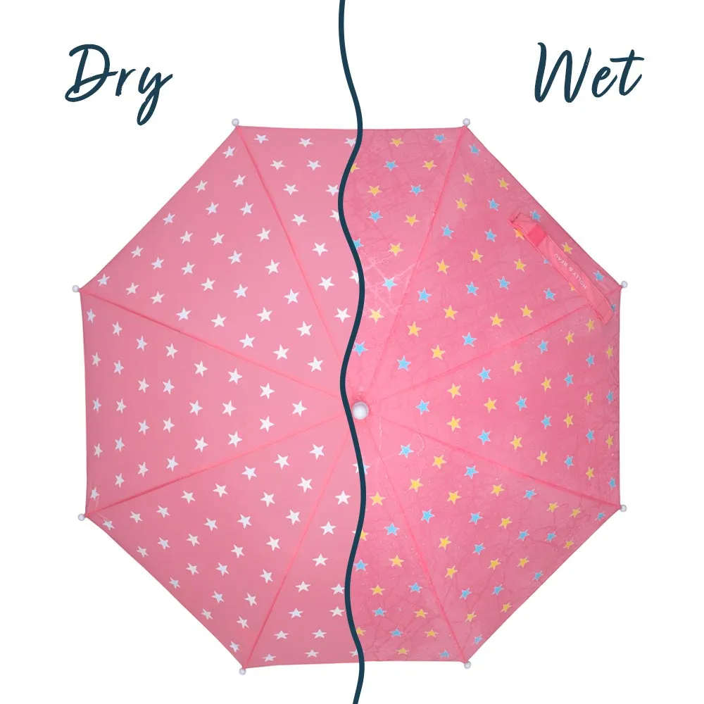 Pink Star Color Changing Kids Umbrella