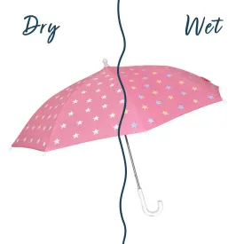 Pink Star Color Changing Kids Umbrella