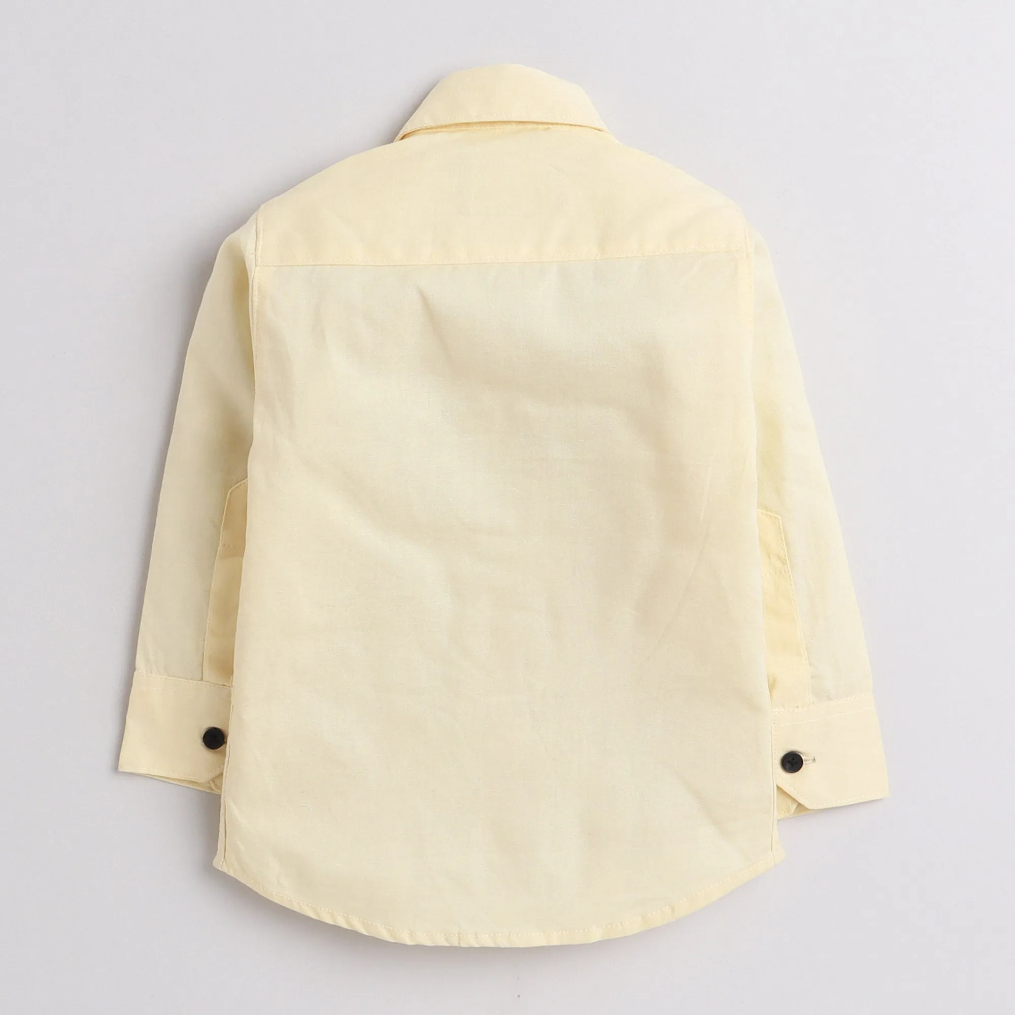Polka Tots Full Sleeve Shirt Space Journey Embroidery - Yellow