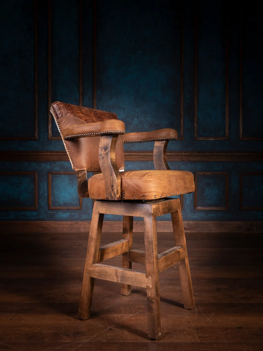 Preserve Sycamore Leather Axis Bar Stool