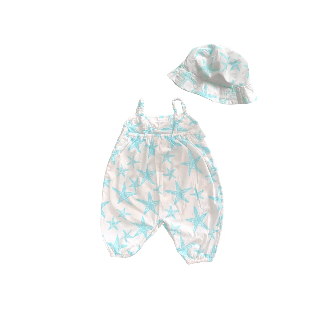 Romper Set in Aqua Starfish
