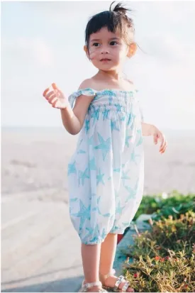 Romper Set in Aqua Starfish