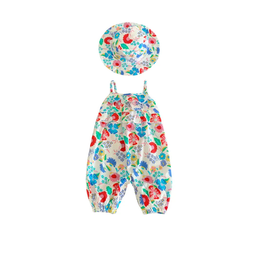 Romper Set in Rainbow Floral