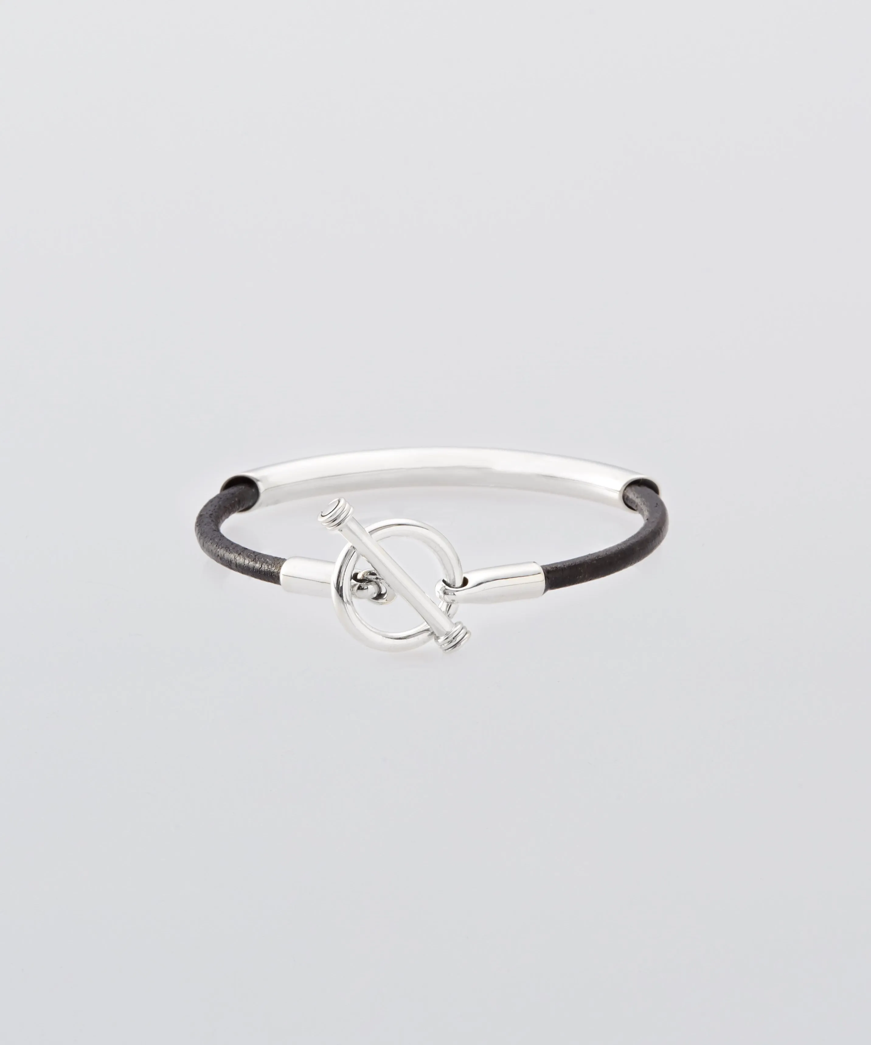 Round Leather  Bracelet "BLACK"