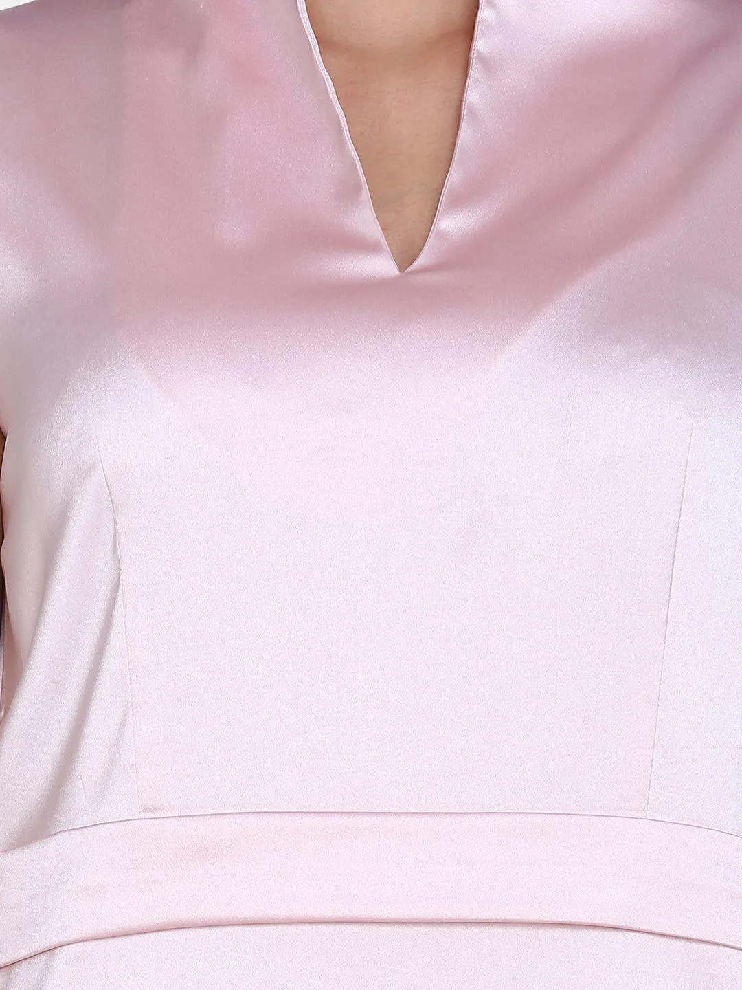 Satin Evening Dress - Baby Pink