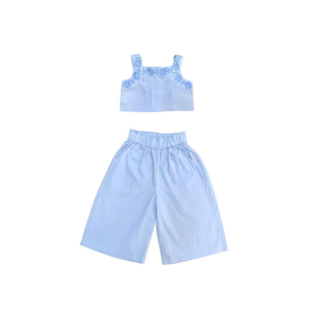 Sena Set Embroidery in Light Blue
