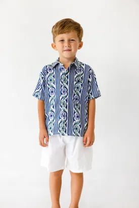 Shawn Shirt in Sunset Floral Stripes