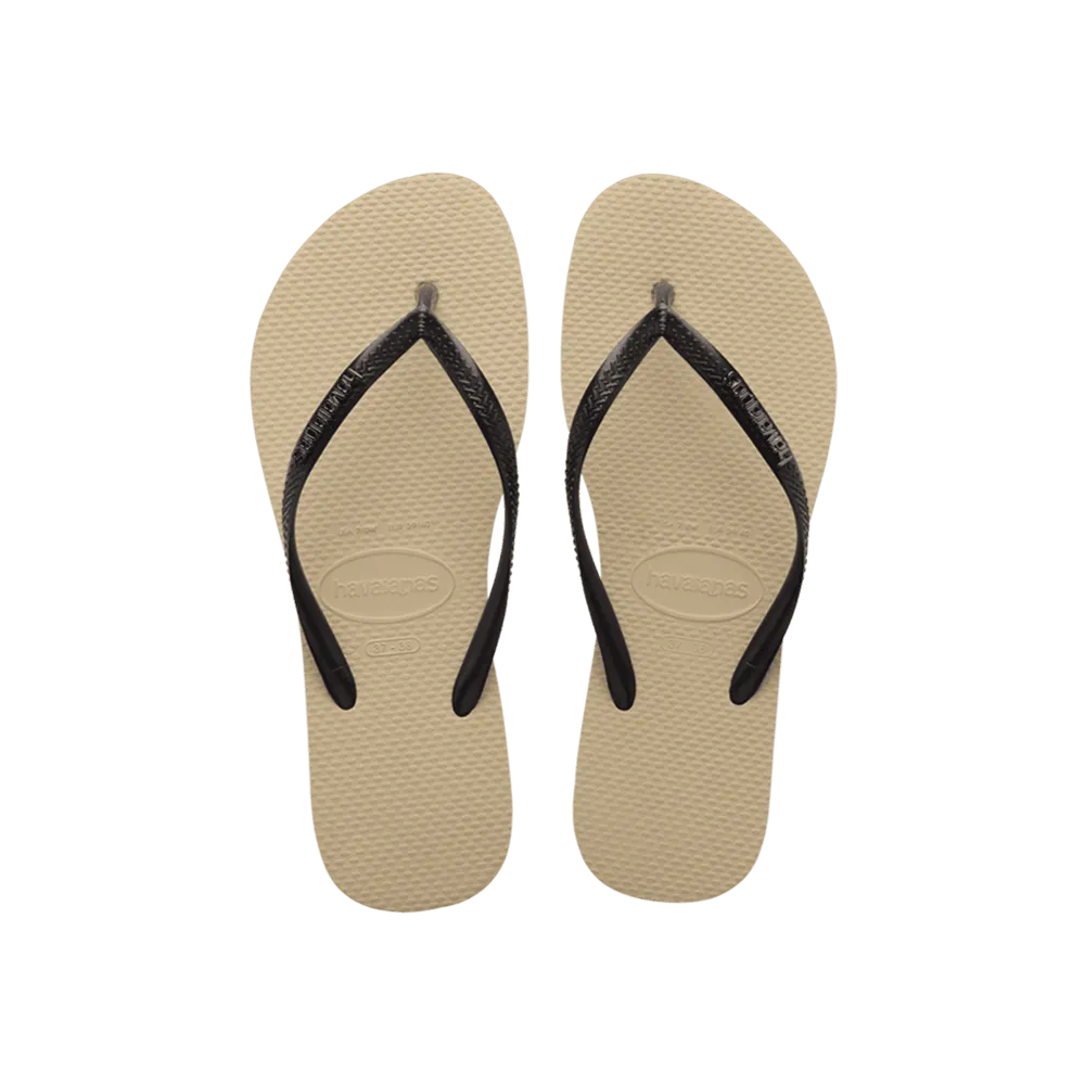Slim Logo Metallic Flip Flops