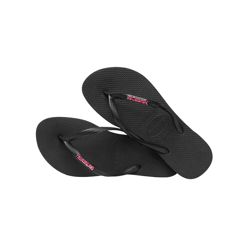 Slim Logo Metallic Flip Flops