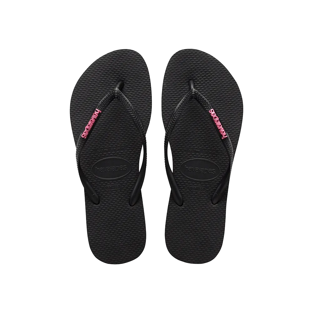 Slim Logo Metallic Flip Flops