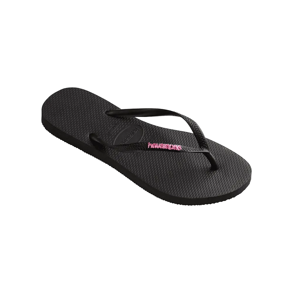 Slim Logo Metallic Flip Flops