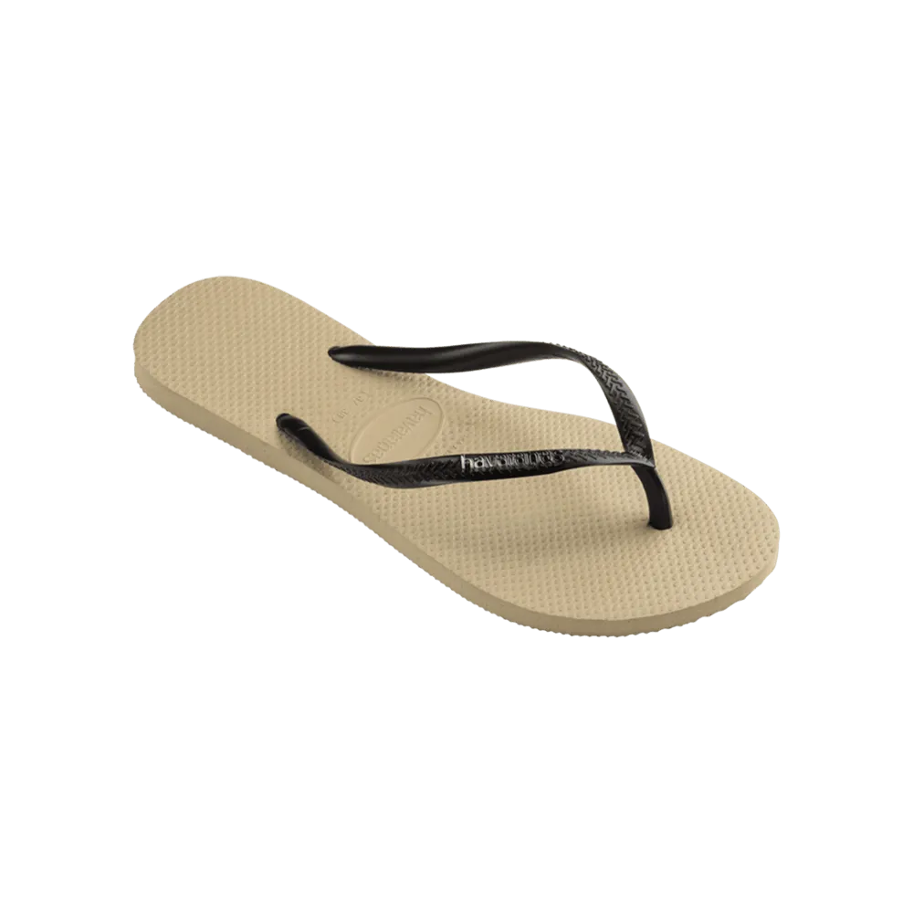 Slim Logo Metallic Flip Flops